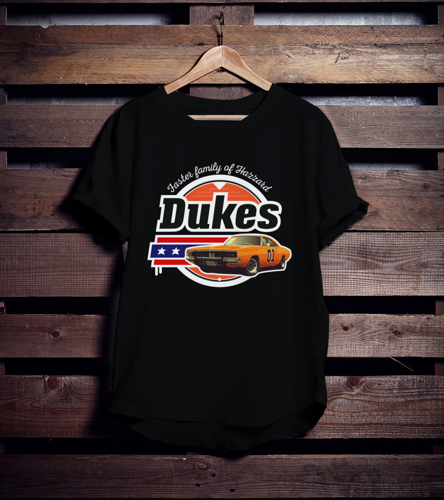 Dukes Faster Family Of Hazzard 01 Car Stars And Stripes Vintage T-Shirt
