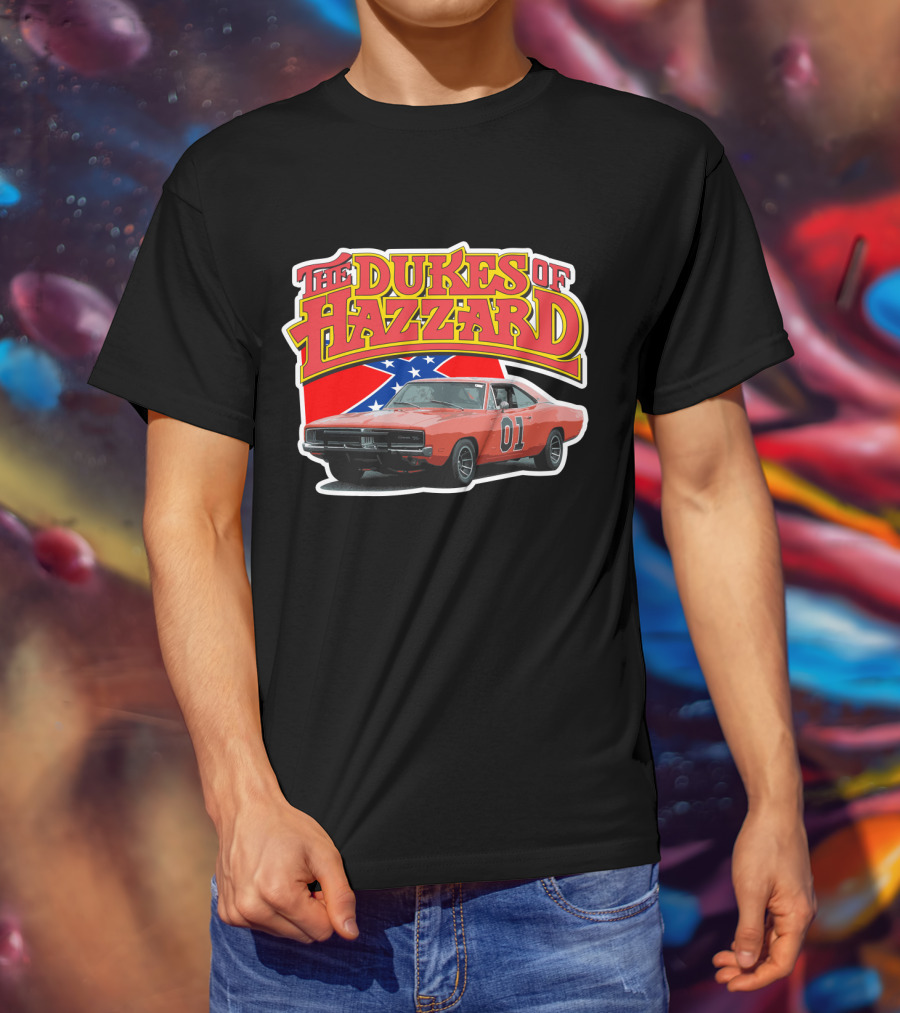 The Dukes Of Hazzard General Lee Car With Confederate Flag T-Shirt