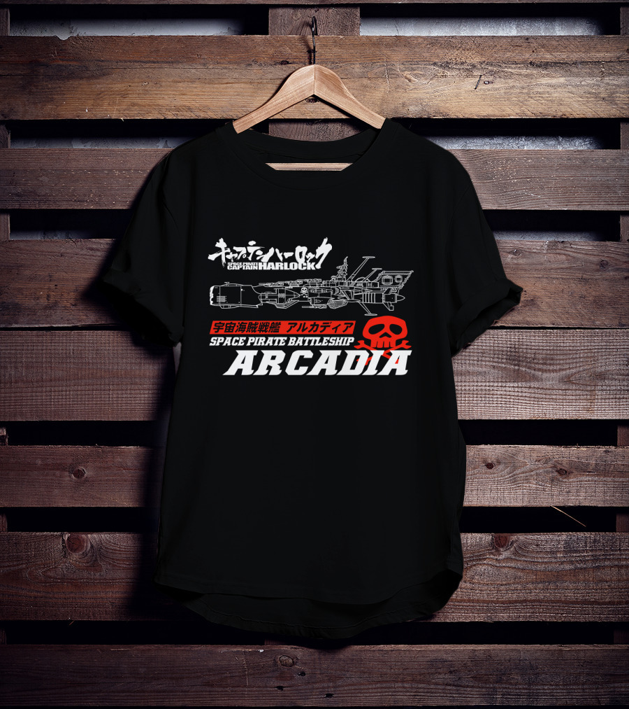 Captain Harlock Space Pirate Battleship Arcadia Skull T-Shirt
