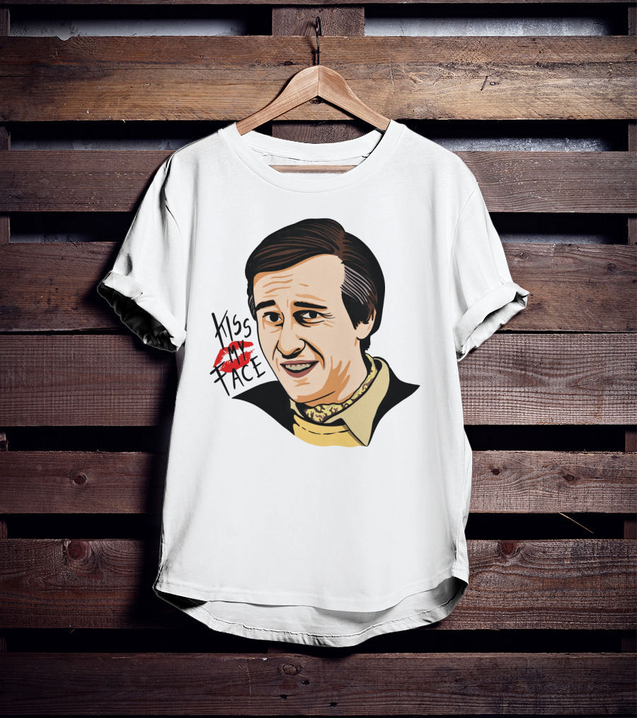 Alan Partridge Kiss My Face Retro Portrait With Lipstick T-Shirt