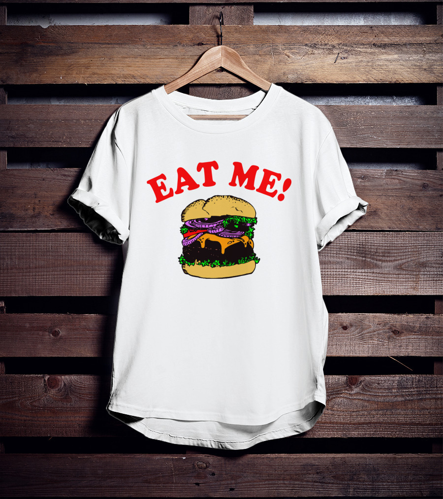 Captain Spaulding Eat Me Burger Text T-Shirt