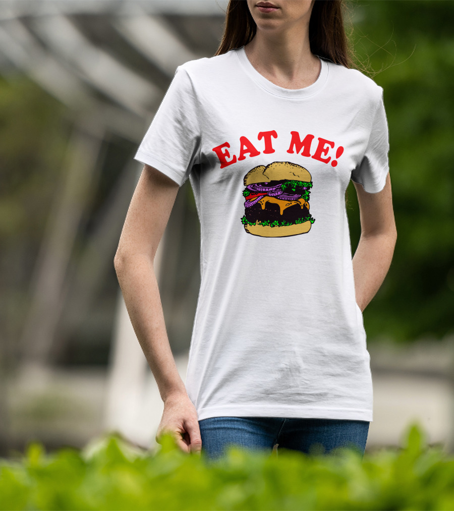 Captain Spaulding Eat Me Burger Text T-Shirt
