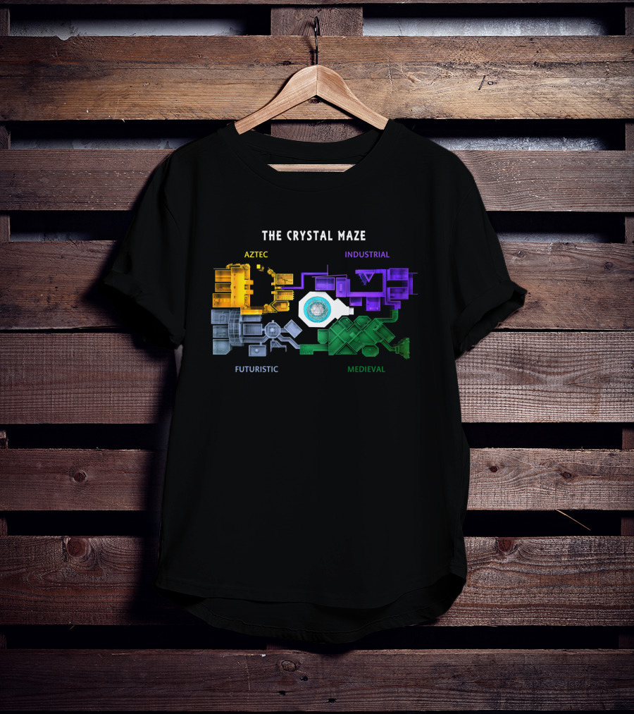 The Crystal Maze Map Aztec Industrial Futuristic Medieval T-Shirt