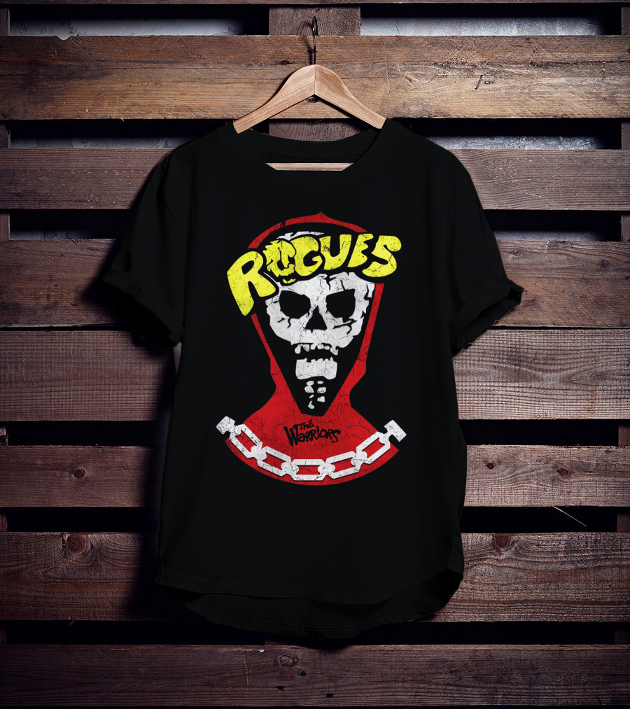 Rogues Skull Mask With Chain And The Warriors T-Shirt