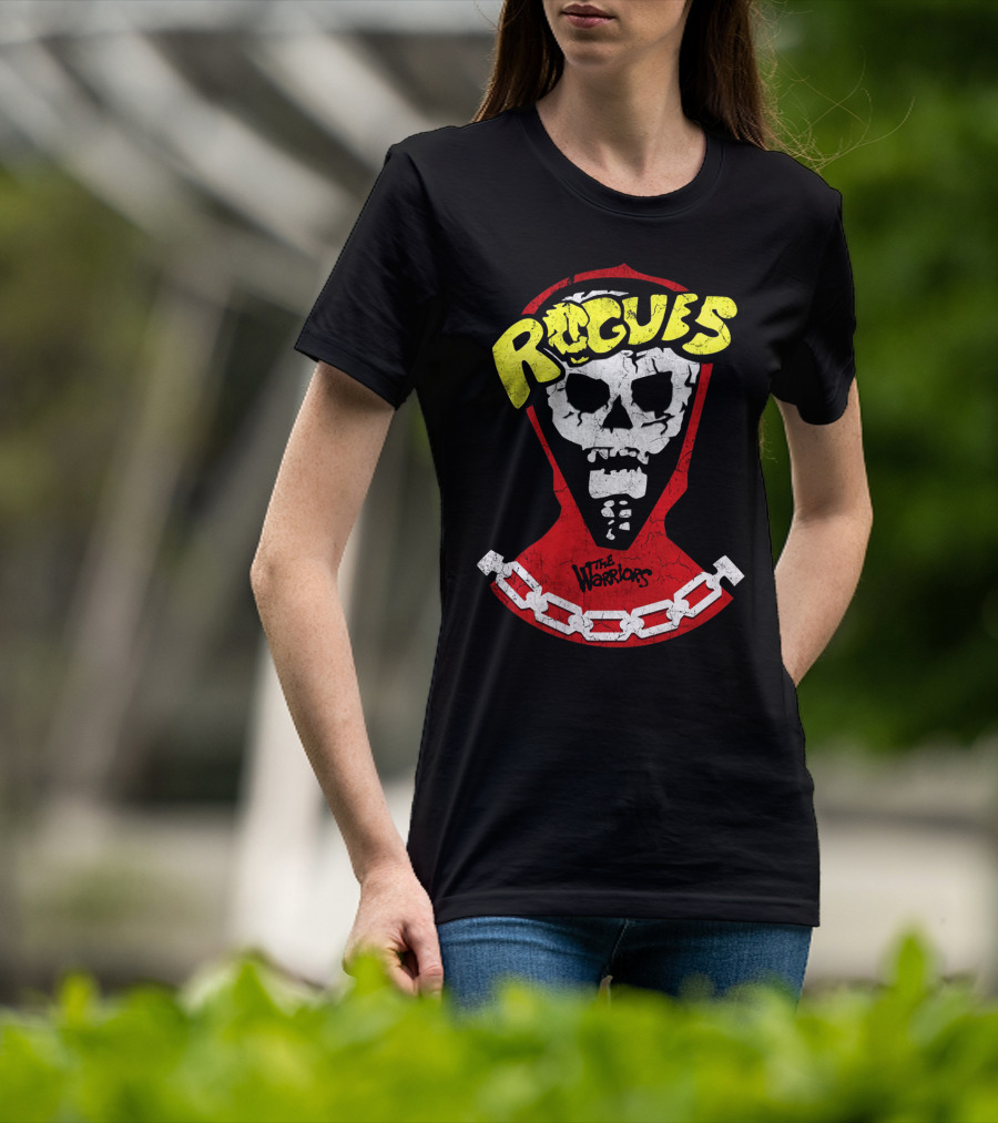 Rogues Skull Mask With Chain And The Warriors T-Shirt