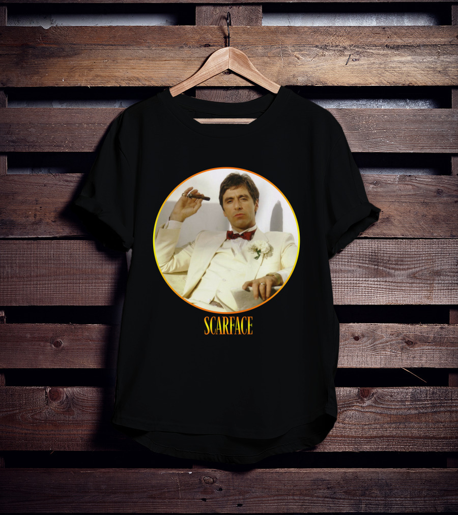 Scarface Iconic Movie Character In Circle Frame T-Shirt
