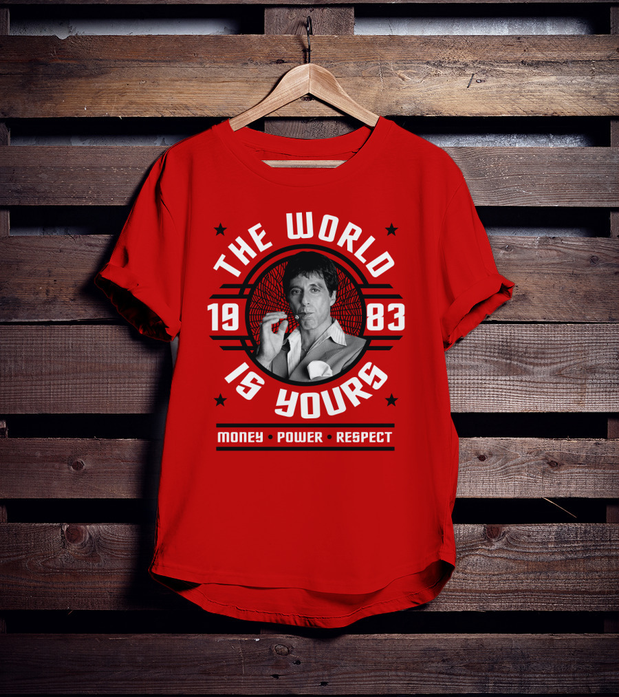Scarface The World Is Yours 1983 Money Power Respect T-Shirt
