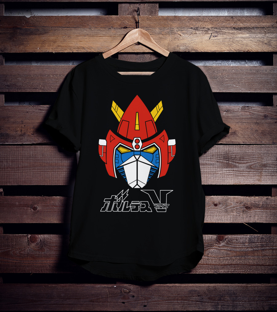 Chodenji Machine Voltes V Robot Head Japanese Text T-Shirt