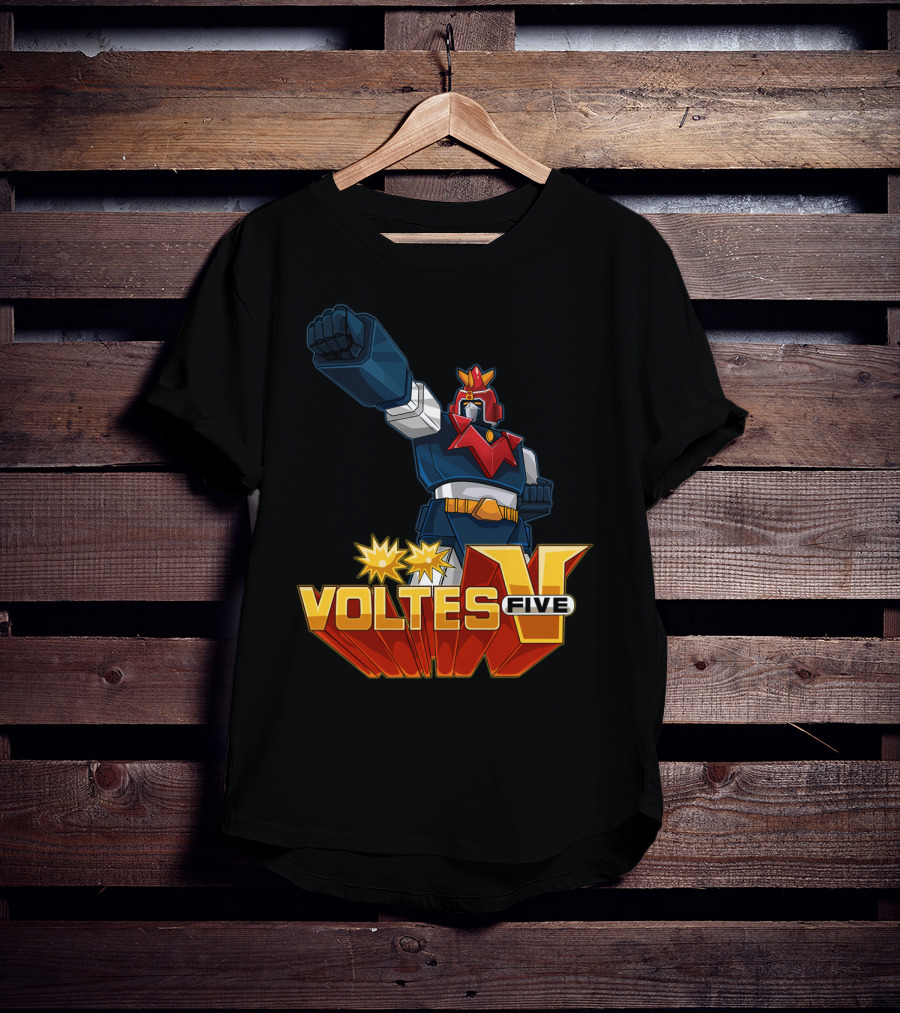 Voltes Five Robot Iconic Anime Character Fist Power Action T-Shirt