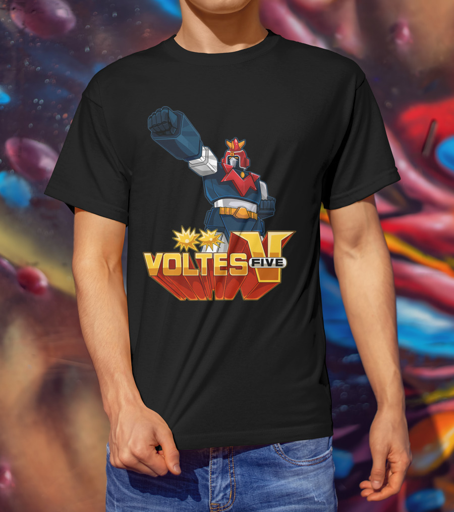 Voltes Five Robot Iconic Anime Character Fist Power Action T-Shirt