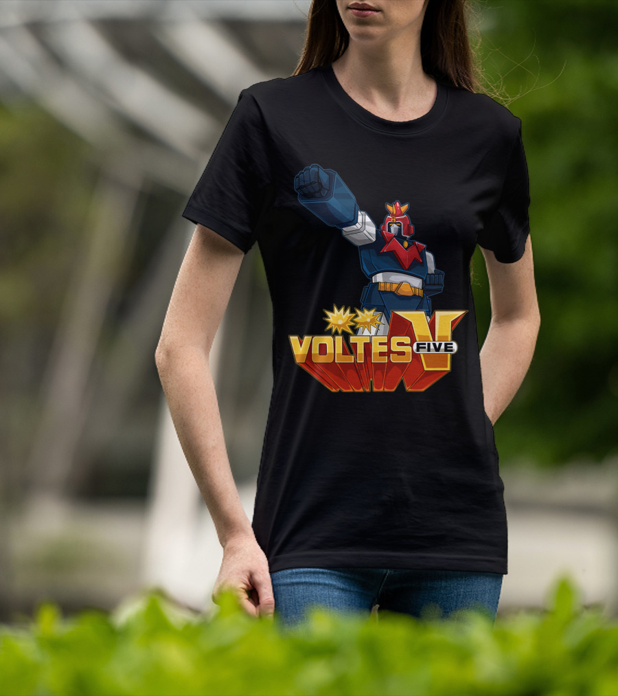 Voltes Five Robot Iconic Anime Character Fist Power Action T-Shirt