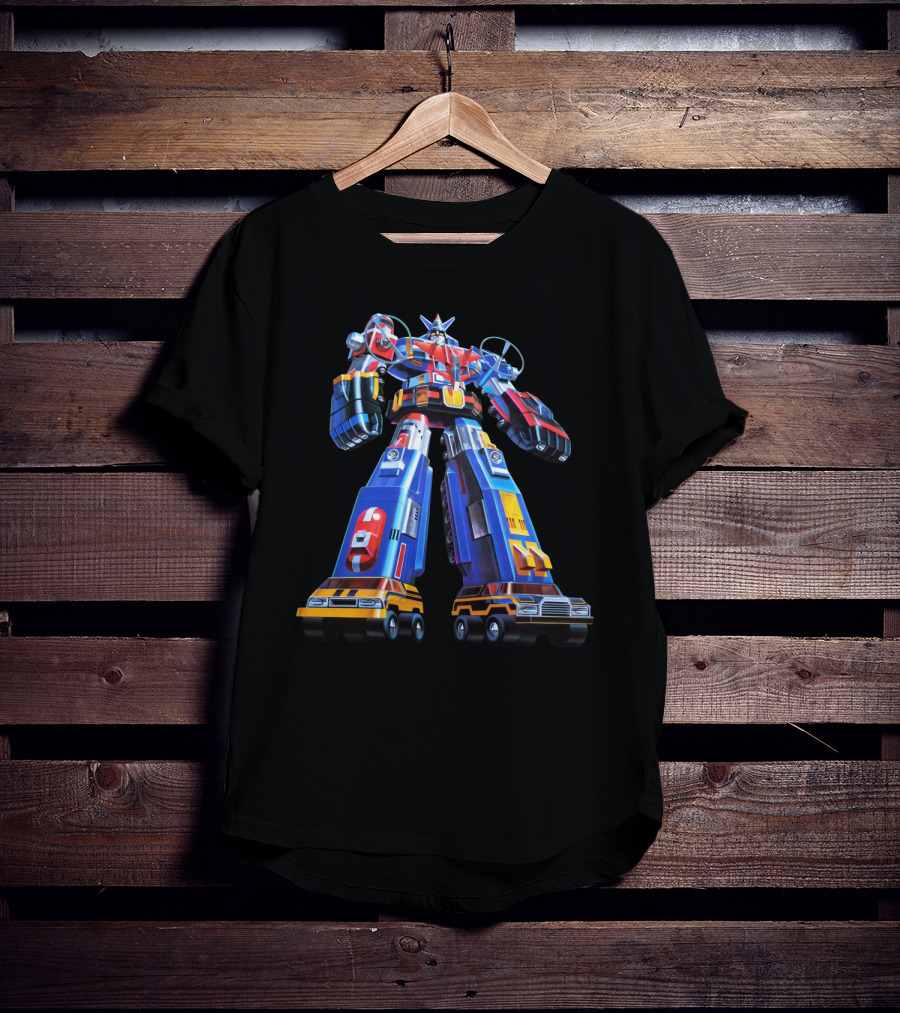 Vehicle Force Voltron Dairugger XV Giant Mecha Robot T-Shirt
