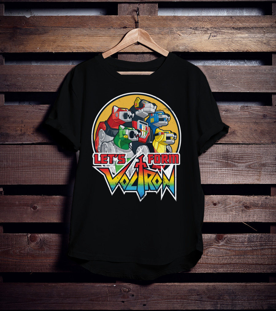 Let’s Form Voltron Lions Retro Iconic Team Assembly T-Shirt