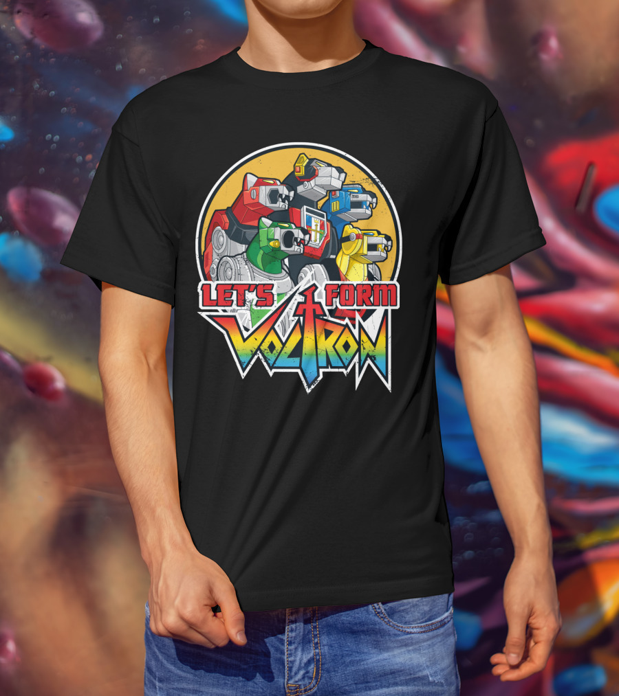 Let’s Form Voltron Lions Retro Iconic Team Assembly T-Shirt