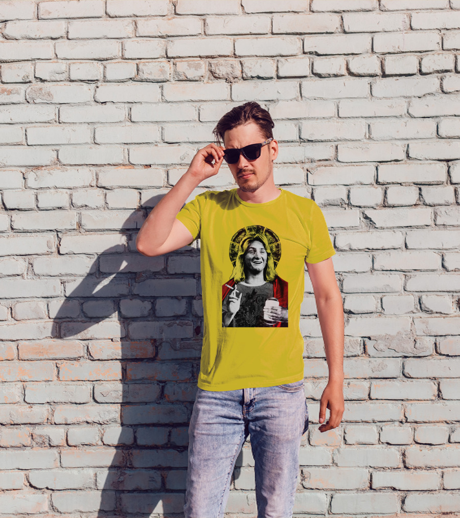 Fast Times At Ridgemont High Jeff Spicoli Halo Smoking And Holding Drink T-Shirt