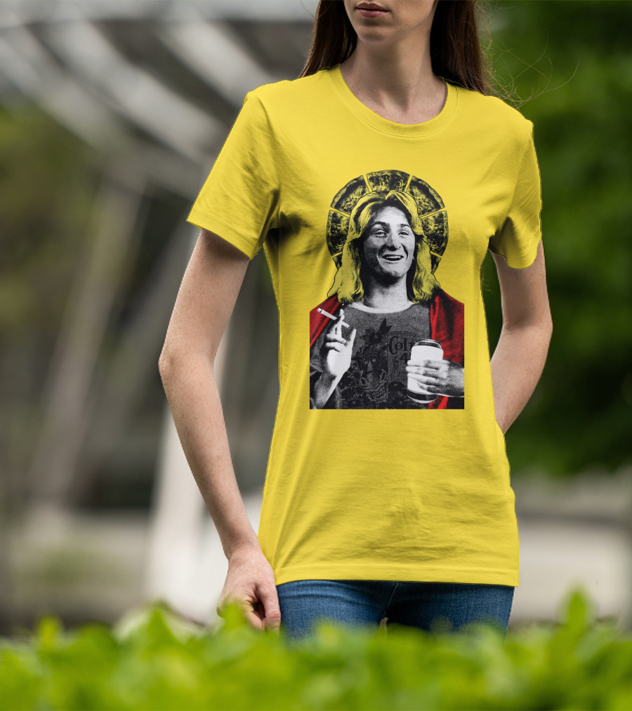 Fast Times At Ridgemont High Jeff Spicoli Halo Smoking And Holding Drink T-Shirt