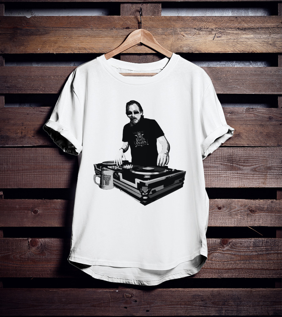 DJ Fever Black Death Coffee Turntable Maven T-Shirt
