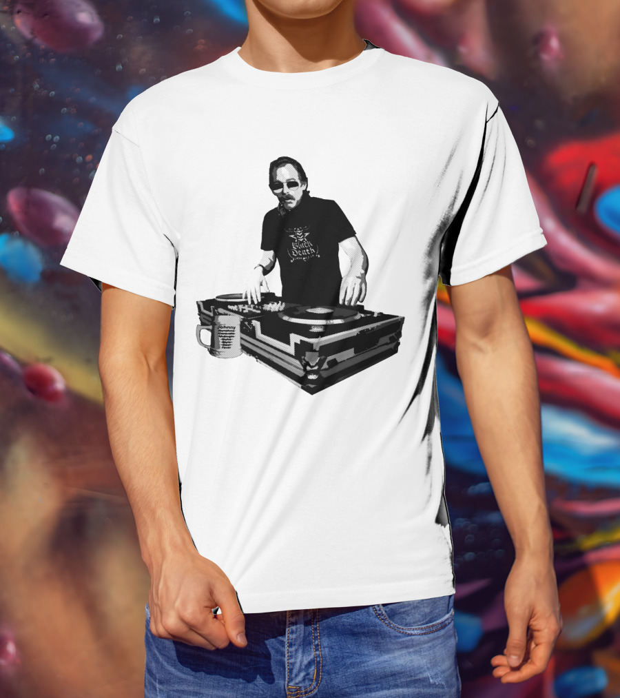 DJ Fever Black Death Coffee Turntable Maven T-Shirt