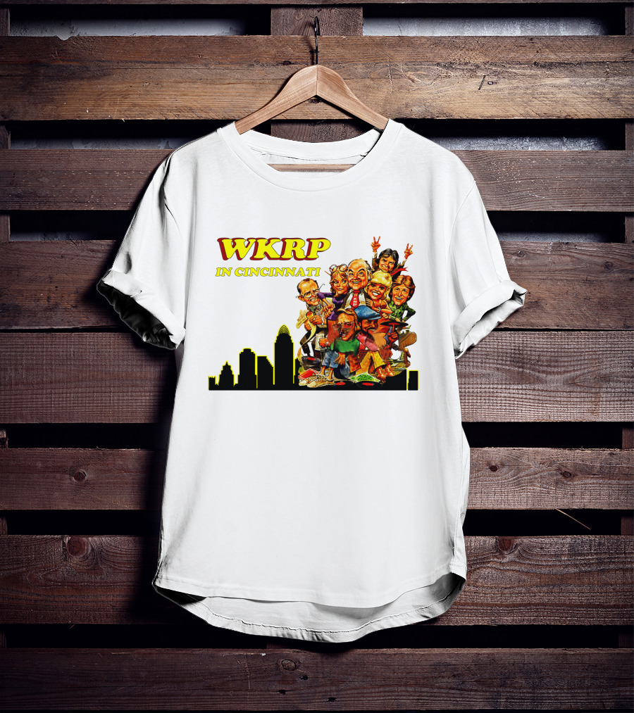 WKRP In Cincinnati Characters And Skyline T-Shirt