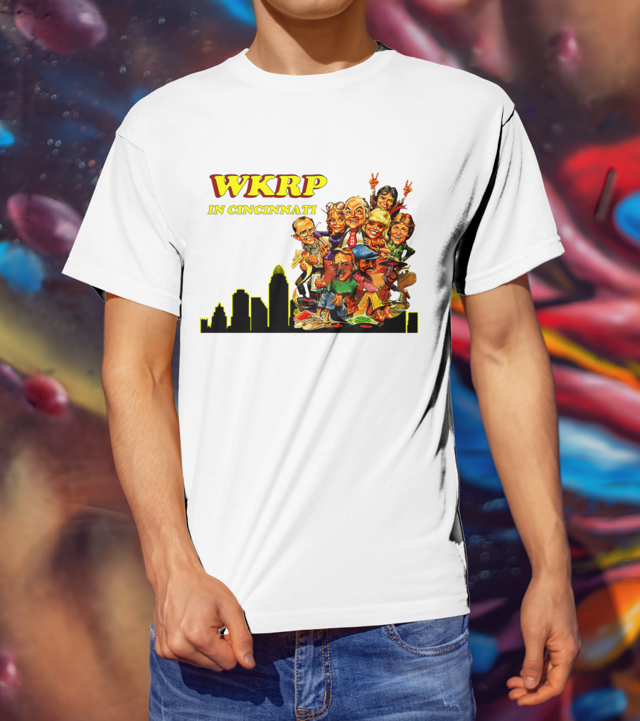 WKRP In Cincinnati Characters And Skyline T-Shirt