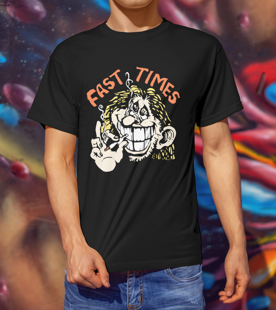 Fast Times Cheech And Chong Style Smoking Cartoon T-Shirt