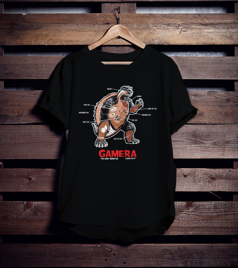 Gamera The Giant Monster Anatomy Detail Brain Lungs Magma Sac Uranium Sac T-Shirt