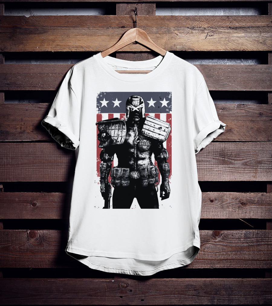 Judge Dredd Judgement Day Stars And Stripes Comic Hero T-Shirt