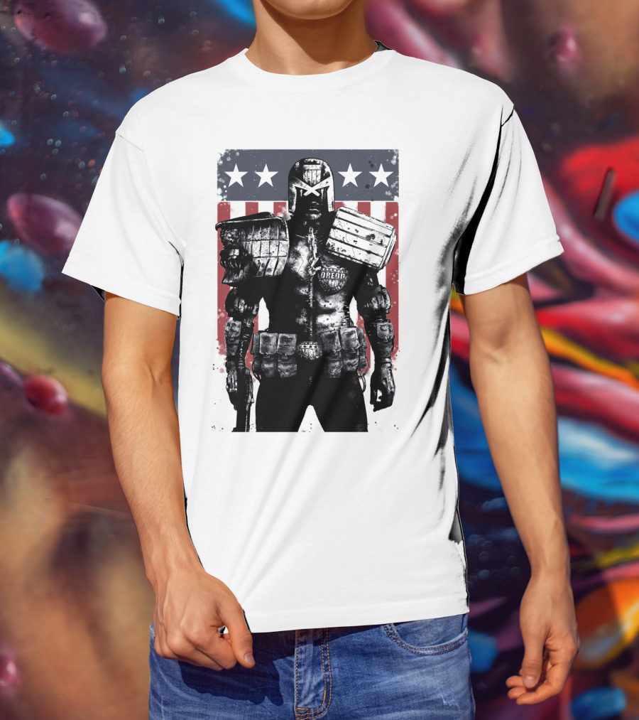 Judge Dredd Judgement Day Stars And Stripes Comic Hero T-Shirt