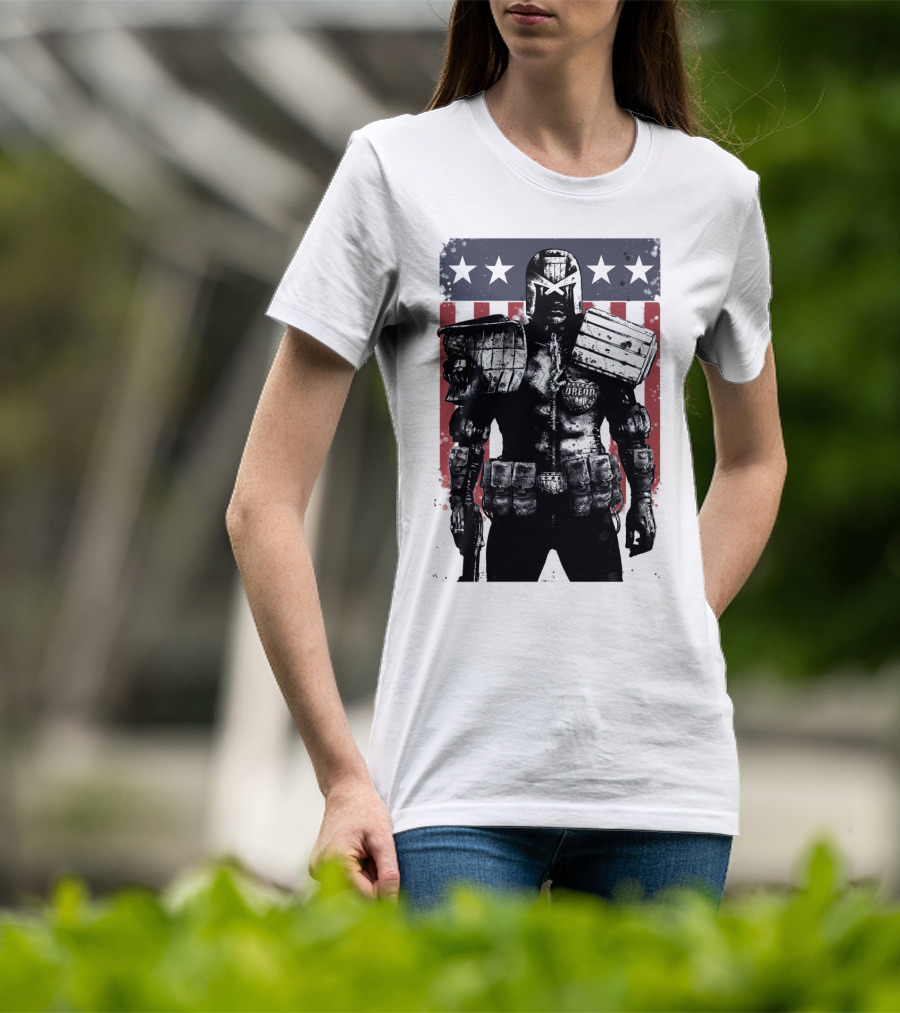 Judge Dredd Judgement Day Stars And Stripes Comic Hero T-Shirt