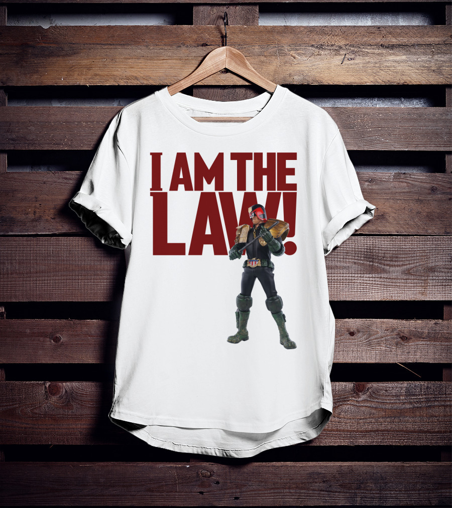 Judge Dredd I Am The Law Action Figure Stance T-Shirt