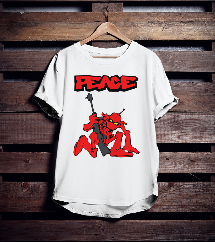 PEACE Ant Holding Rifle T-Shirt