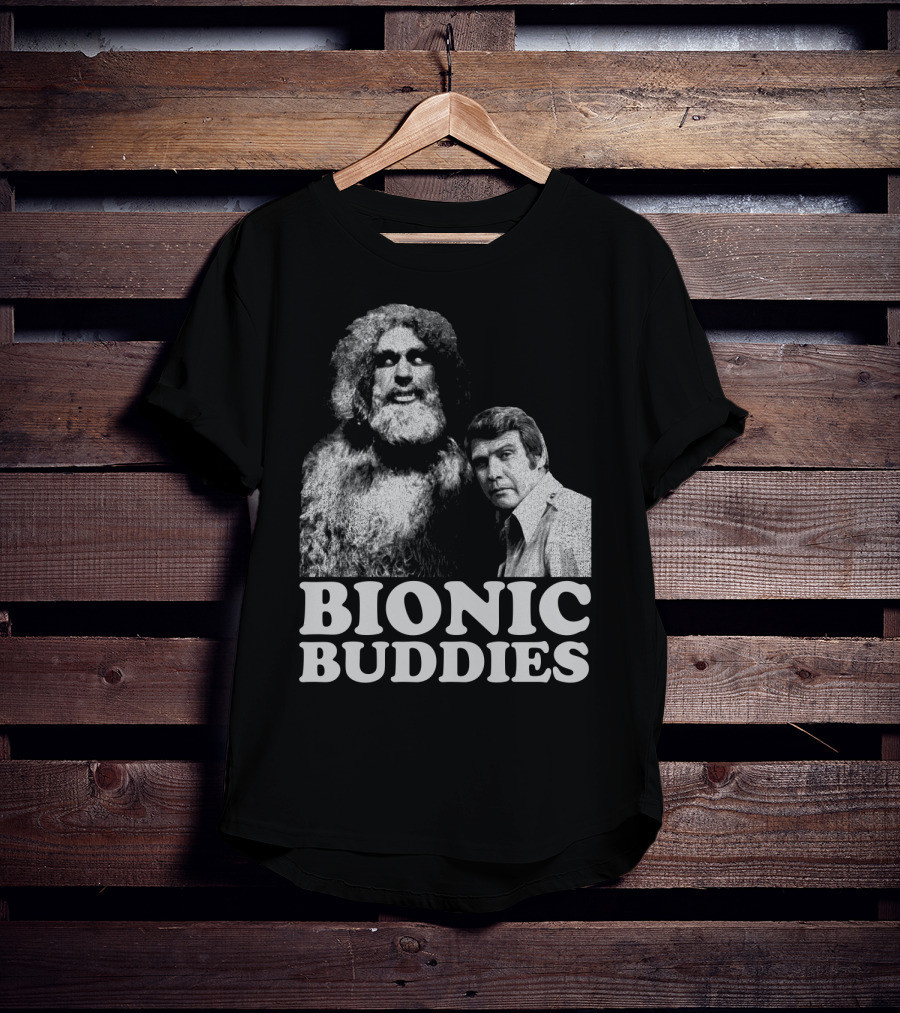 Six Million Dollar Man Bionic Buddies Retro TV Show Iconic Duo T-Shirt