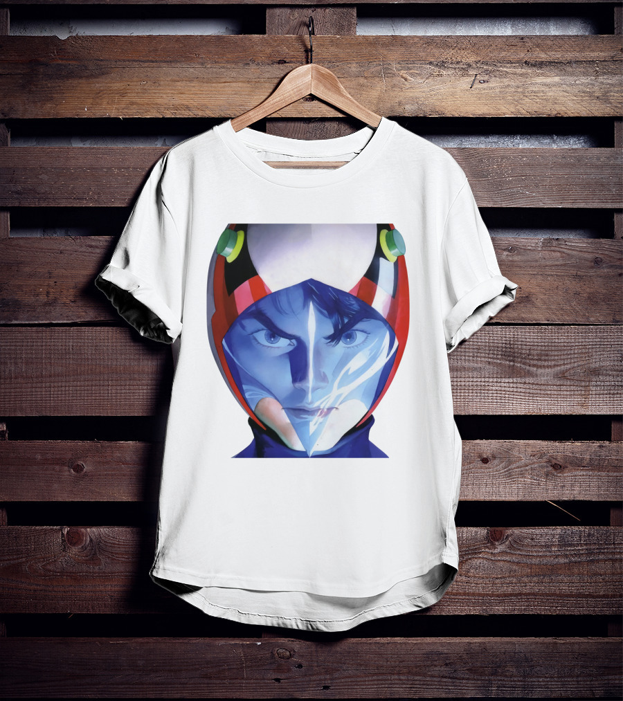 Battle Of The Planets GuideBook Helmet Face Close-Up T-Shirt