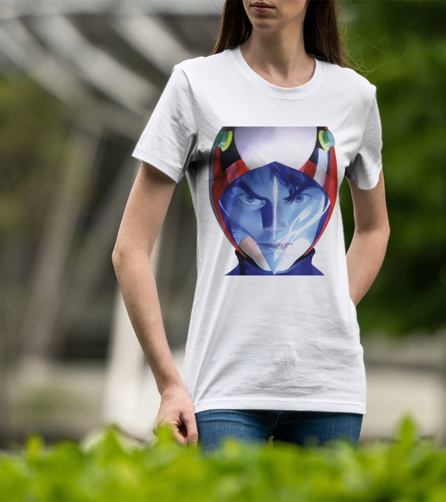 Battle Of The Planets GuideBook Helmet Face Close-Up T-Shirt