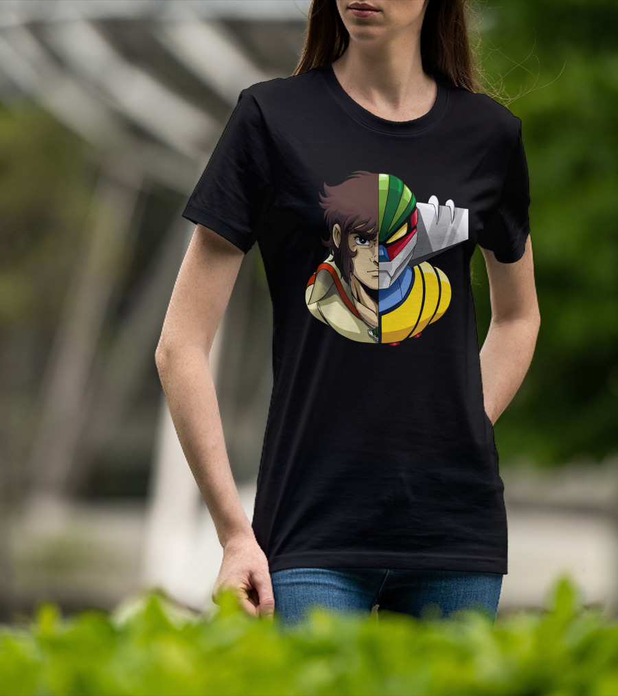 Hiroshi Shiba And Jeeg Robot Anime Fusion T-Shirt