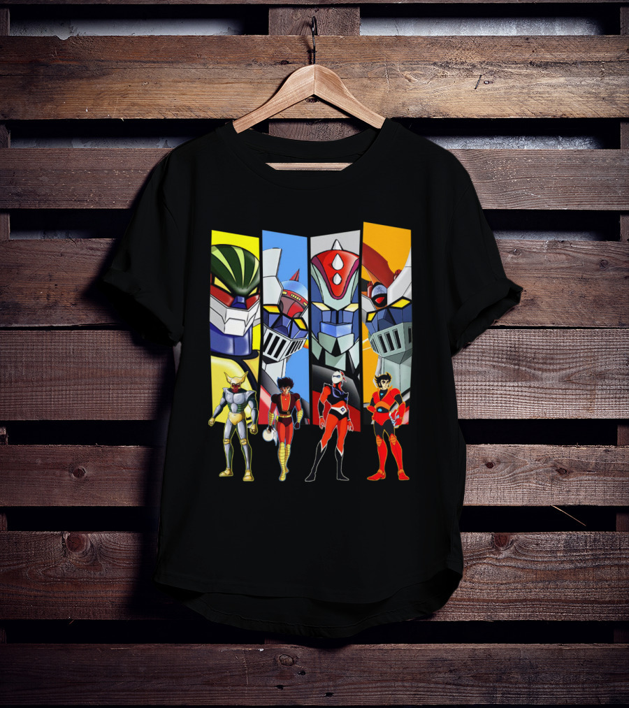 Jeeg Mazinga Mazinger Goldrake Grendizer Robot Heroes Ensemble T-Shirt