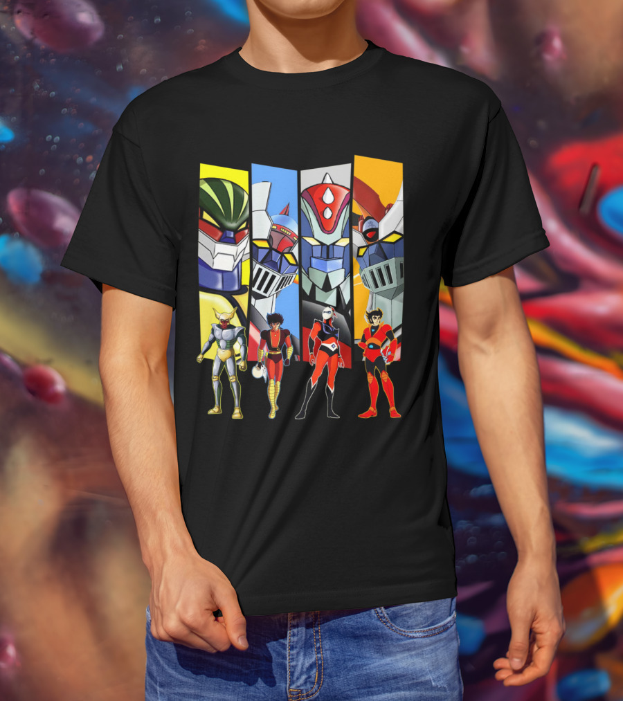 Jeeg Mazinga Mazinger Goldrake Grendizer Robot Heroes Ensemble T-Shirt