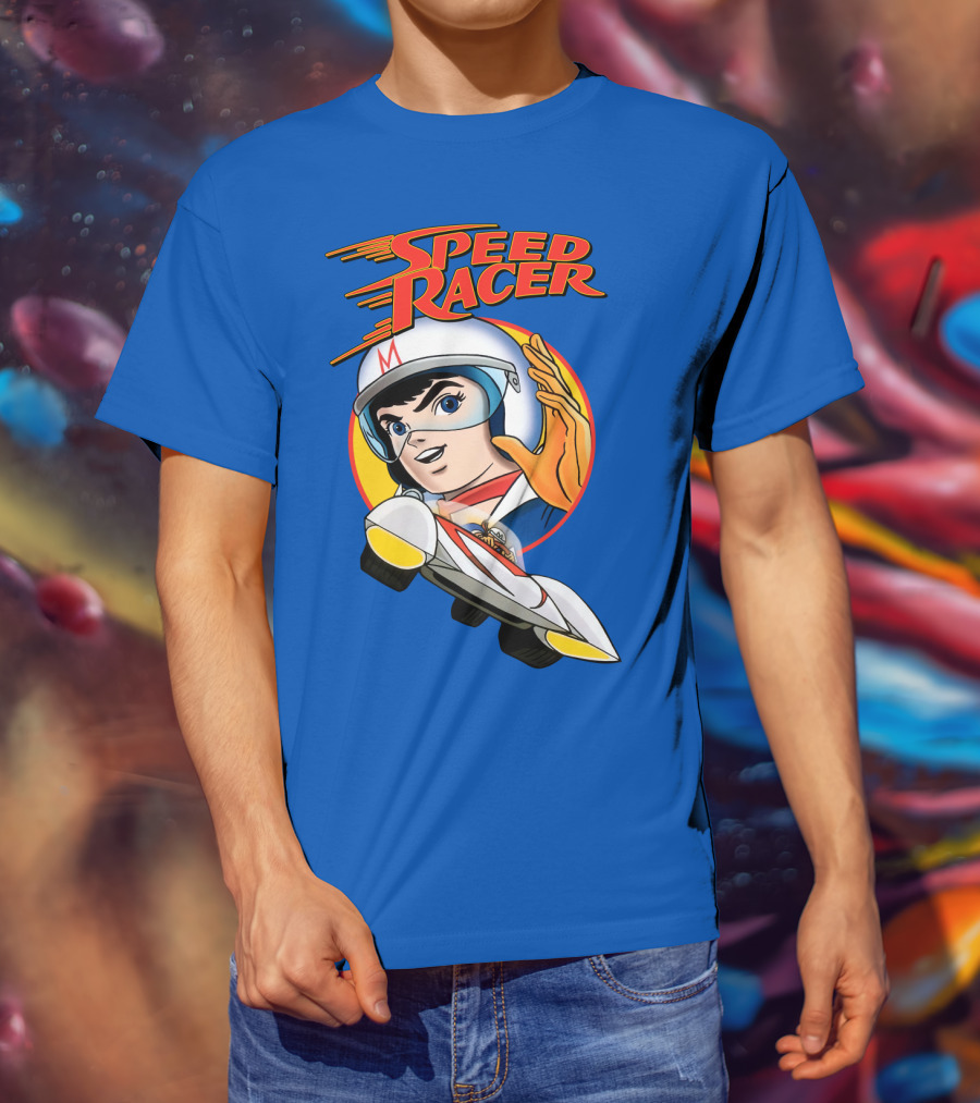 Speed Racer Character With Helmet And Car T-Shirt