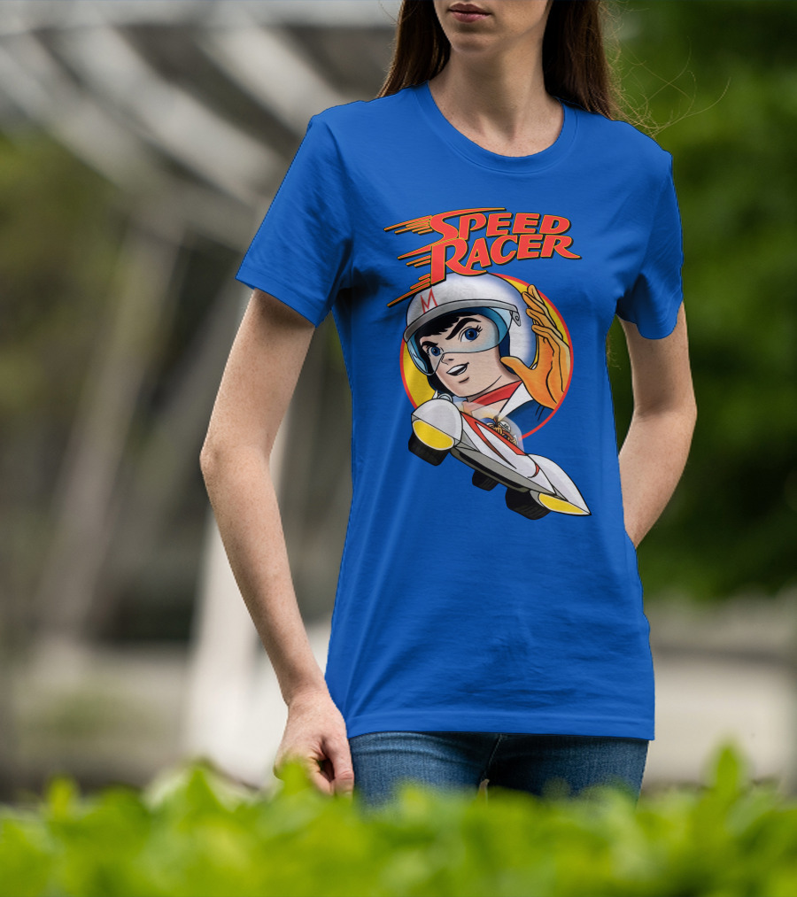 Speed Racer Character With Helmet And Car T-Shirt
