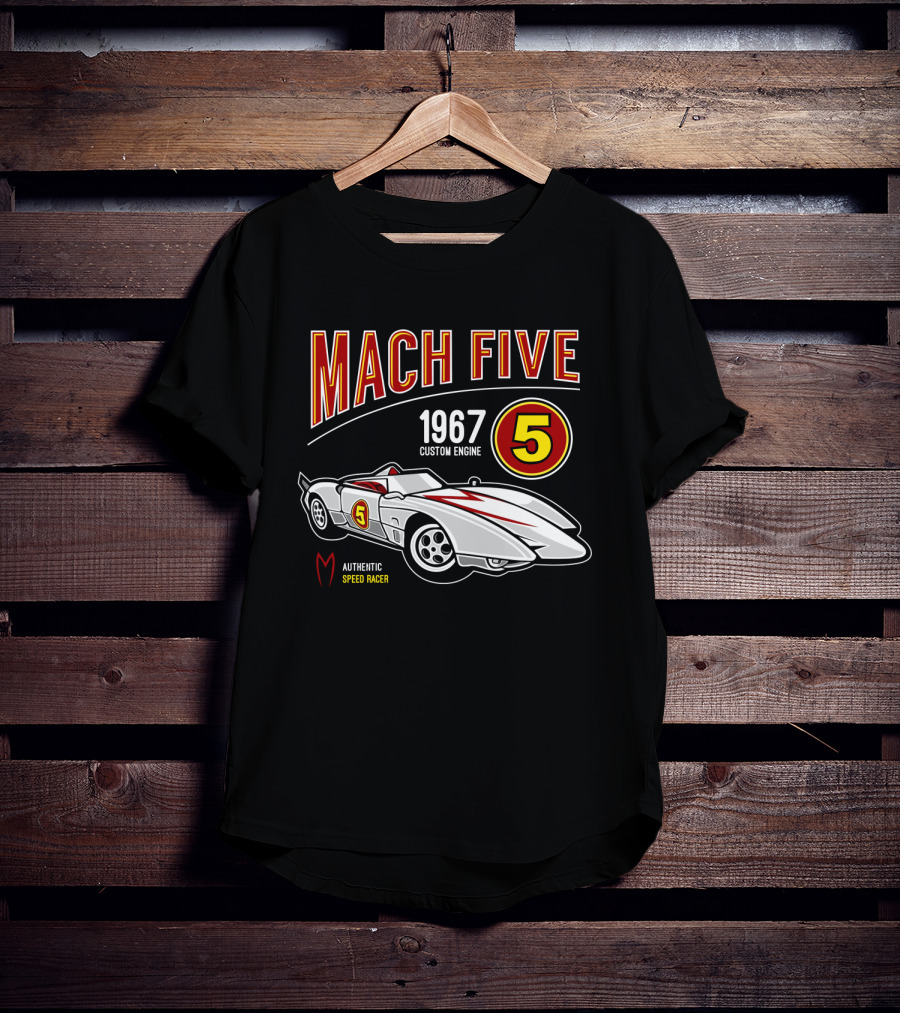Mach Five 1967 Custom Engine Authentic Speed Racer T-Shirt