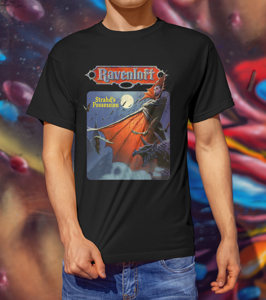 Ravenloft Strahd's Possession Vampire Moon Bats Wings Gargoyle T-Shirt