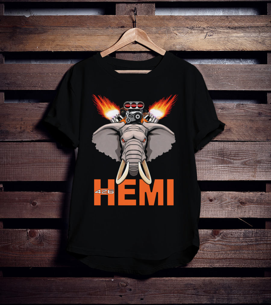 Mopar 426 Hemi Elephant Engine Power Burst T-Shirt