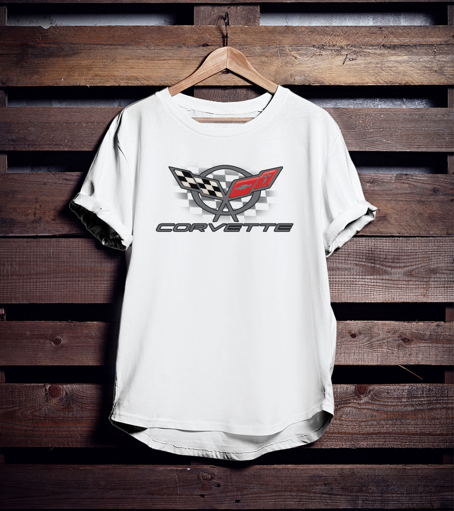 Corvette Racing Cross Flags Emblem T-Shirt