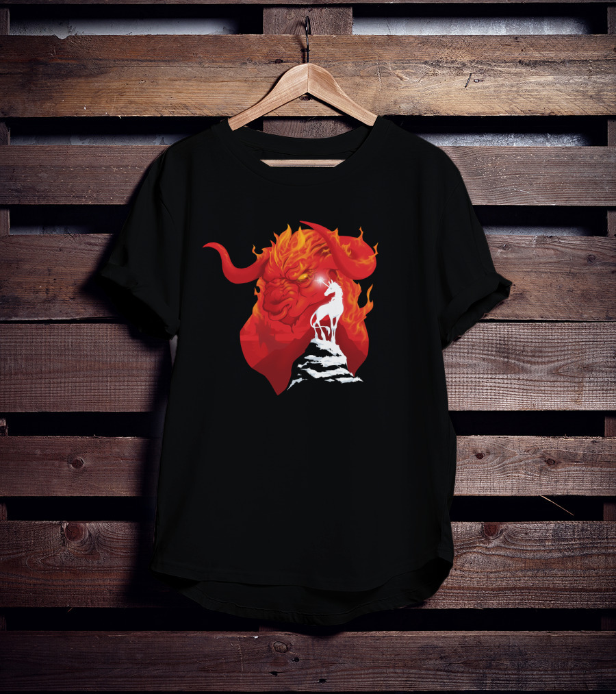 The Last Unicorn Red Bull Fiery Showdown T-Shirt