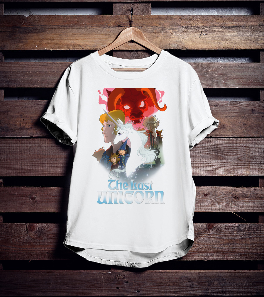 The Last Unicorn Animated Fantasy Characters And Red Bull Face T-Shirt