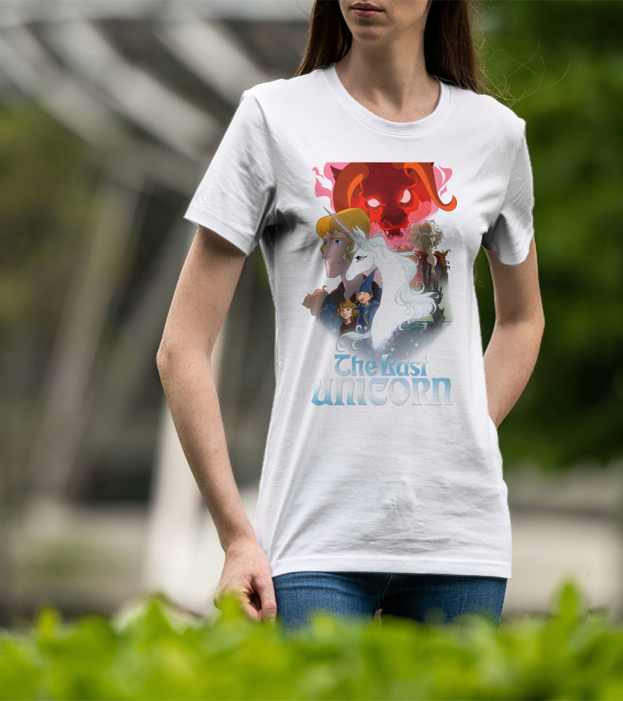 The Last Unicorn Animated Fantasy Characters And Red Bull Face T-Shirt