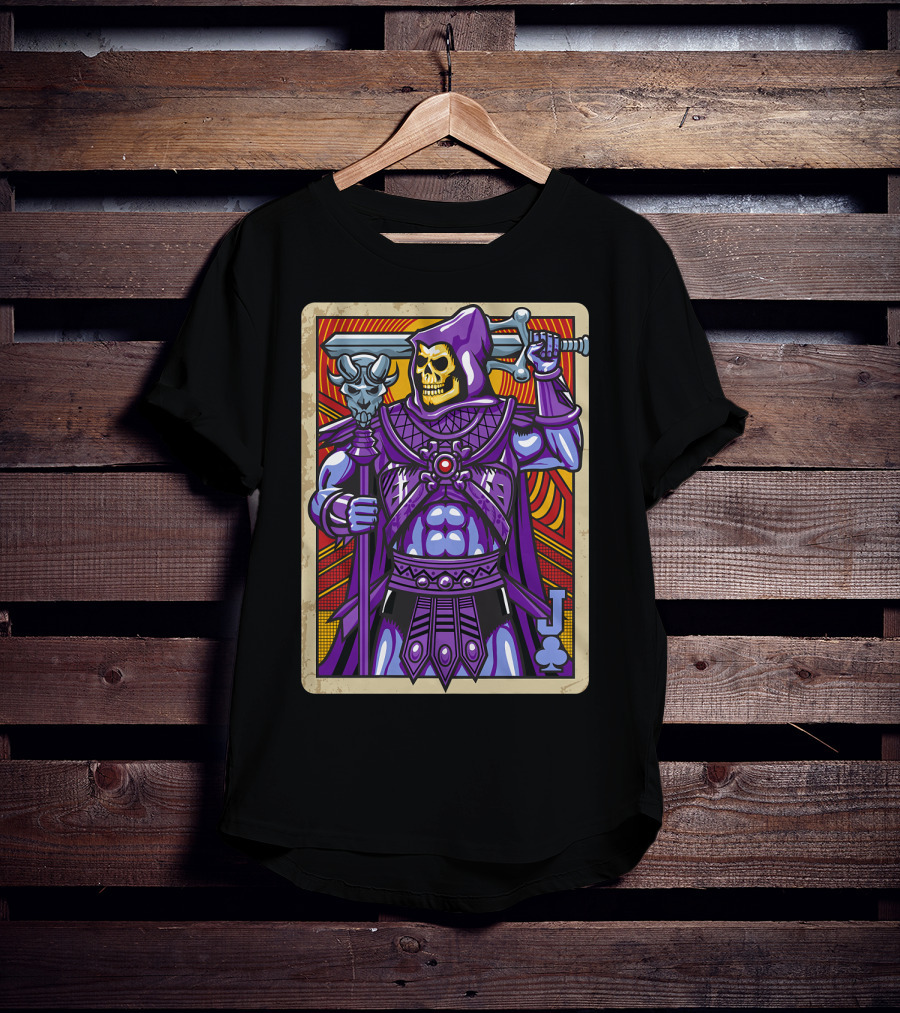 Skeletor Jack Of Clubs Card Retro T-Shirt