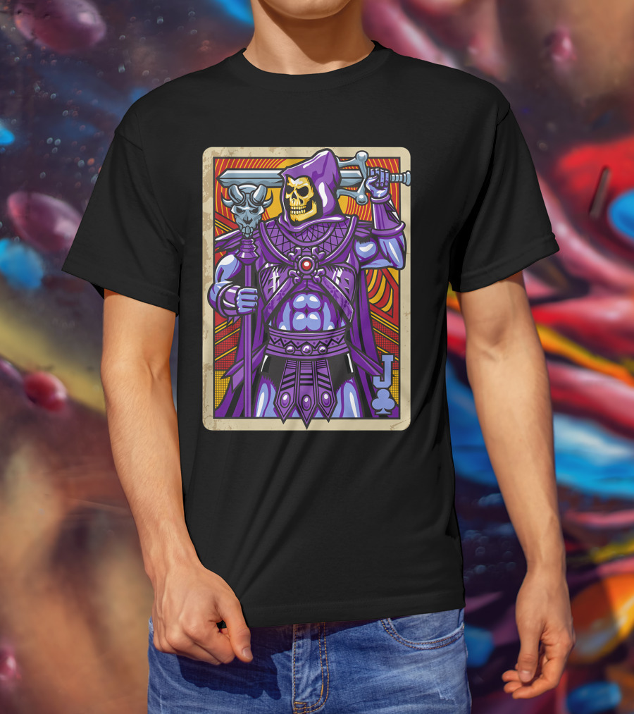 Skeletor Jack Of Clubs Card Retro T-Shirt