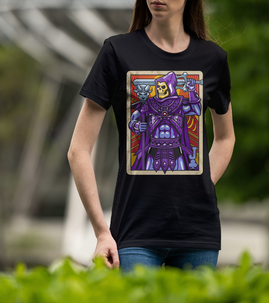 Skeletor Jack Of Clubs Card Retro T-Shirt