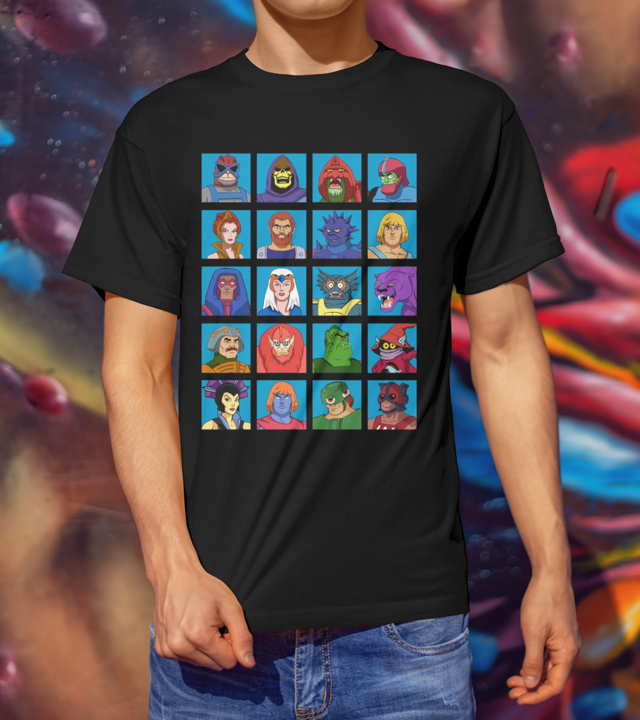 Masters Of The Universe He-Man Skeletor Battle Cat Sorceress Evil-Lyn Man-At-Arms Beast-Man Trap Jaw Hordak Characters T-Shirt